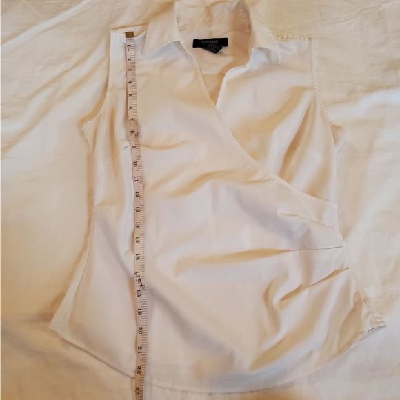 Express White Collared Wrap Blouse M - Picture 6 of 9